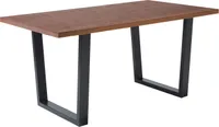 BELIANI Stół do jadalni czarny ciemne drewno 160 x 90 cm 6 miejsc metalowe nogi industrialny
