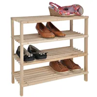 Holz Schuhregal 54x26x52cm 4 Ablagen Schuhablage Schuhständer steckbar
