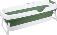 HelloBath® Faltbare Badewanne für Erwachsene XXL, 156x60x48cm – Erwachsene Mobile Badewanne | Badewanne für Dusche & Outdoor (Grün)