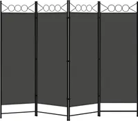 WOLTU Paravent, Raumteiler 4 Teilig, Trennwand klappbar freistehend Sichtschutz, Raumtrenner innen Outdoor Garten Balkon Terrasse, Raumtrenner Dunkelgrau, 223x172cm