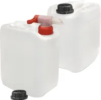 plasteo® 2 x 5 Liter Kanister Wasserkanister Campingkanister + 1 x Hahn Lebensmittelecht BPA frei Gastronomie Gewerbe Camping Wohnwagen Indoor Outdoor