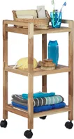 relaxdays Badregal mit Rollen Holz