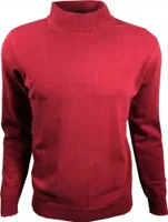 Rollkragenpullover Herren Feinstrick Warme Basic Turtleneck Langarmshirt Freizeit Slim fit Sweatshirt Halbkragen Pullover Farbe: Rot, Größe: L