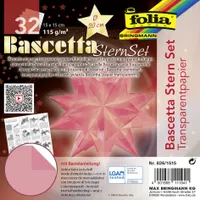 folia Faltblätter Bascetta-Stern 150 x 150 mm rosa