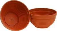 Zestaw misek na rośliny z terakoty Ø19 cm, dekoracja kwiatowa, 10 sztuk