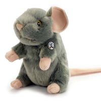 Plüschtier Kuscheltier Stoff Tier Ratte Maus weiß Nagetier 31 cm 