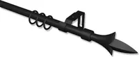 Interdeco Gardinenstange, Vorhangstange Schwarz Modell Favorit Lily, 13/16 mm Ø ausziehbar, 130-240 cm