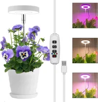 Světlo pro rostliny LED pro pokojové rostliny Plnospektrální světlo pro pěstování rostlin Výškově nastavitelná lampa pro rostliny s časovačem 3/9/12H 10 úrovní jasu 3 režimy světla