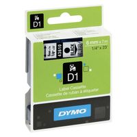 DYMO Original D1-Etikettenband | schwarz auf transparent | 6 mm x 7 m | selbstklebendes Schriftband | für LabelManager-Beschriftungsgerät