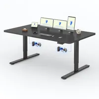 FLEXISPOT Höhenverstellbarer Schreibtisch 180x80cm mit Bürostuhl, 2 starke Motoren, 120 kg Tragkraft Antikollisionsschutz, 4 Memory-Funktion(Schwarz)
