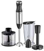 WMF Kult X Stabmixer Set 5-teilig, Pürierstab, Schneebesen, Stampfer, Zerkleinerer, 600 Watt, Zauberstab inkl. 700ml Mixbehälter, edelstahl matt