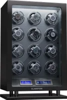 Klarstein, automatický naťahovač hodiniek, pre 12 hodiniek, pre automatické hodinky, tichý, modré LED osvetlenie, akrylové dvierka, 5 nastavení TPD
