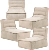 icon Otto Lounger Sitzsack, Beige, 4Er-Pack, Feines Cord Sitzsack, Großer Sitzsack Für Erwachsene mit Füllung - Hergestellt in Deutschland