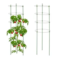 Staudenhalter Tomaten- und Gemüse-Rankturm 150 cm Garten Rankhilfe Kletterhilfe Rankgerüst grün Pflanzenhalter Rankhilfe höhenverstellbar 5 Ringe Gartenhelfer für Rank- und Kletterpflanzen 