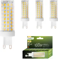 LUMILED LED žárovky G9 sada 4 žárovek 12W (nahrazuje 100W žárovku) 3000K teplá bílá 1152lm 360° úhel svícení 230V žárovky malá žárovka úspora energie žádné blikání SMD světelný zdroj
