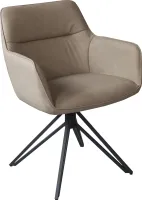 Esszimmer Drehstuhl, Kunstlederbezug Taupe Metallgestell PITT
