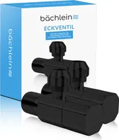 Bächlein Universal Eckventil 2er-Set Schnellverschluss Quarter Turn SCHWARZ