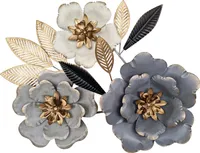 abc HOME | Wanddeko Blumen | Metall | 122 cm B