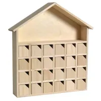 Adventskalender-Haus aus Holz 31,5 x 7 x 34 cm