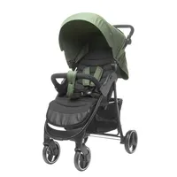Spacerówka 4BABY RAPID, do 22 kg, od 6 miesiąca życia, ultralekki, duże koła, 5-punktowy pas bezpieczeństwa, kosz na zakupy, oliwkowy