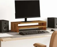 vidaXL Podstawka pod monitor o wyglądzie starego drewna 54x22x15 cm materiał drewnopochodny