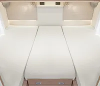 Bettwaren-Shop Wohnmobil Wohnwagen Heckbett Spannbetttuch-Set 3-teilig 2 Längsbetten + Mittelteil grau