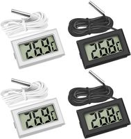Mini LCD Digital Thermometer Temperatur Tester mit Externem Sensor für Kühlschrank Gefrierschrank Kühlschrank Aquarium (4 PCS mit extern Sensor)