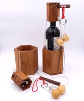 Flaschentresor – Edles Denkspiel aus Holz für große Flaschen, Modell:4