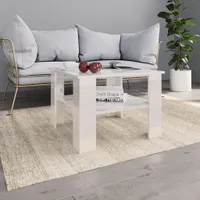 vidaXL Konferenčný stolík vysoký lesk biely 60x60x42 cm Drevo Materiál