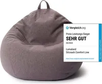 Lumaland Comfort Line Sitzsack M - 70x80x50 cm Bodenkissen - 120 L EPS Perlen Füllung - Dunkelgrau