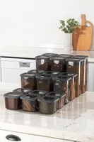Hermia Concept, BNMPOLYAS18-51217SRG, Aufbewahrungsbox-Set (18-teilig), 100 % KUNSTSTOFF, Anthrazit, 10 x 10 x 9,5 cm