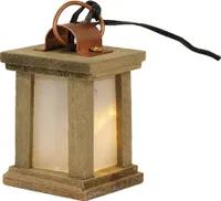 Krippenzubehör Laterne Holz weiß, 3,5 V 4,7 cm