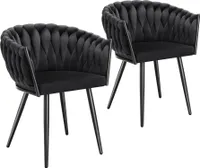 Set Esszimmerstuhl Astano gepolstert, mit Samtbezug, Knotendesign 60,5 x 55 x 75 cm