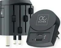 Skross Alpha mit Europe USB Charger A/C Universal Reiseadapter, Weltweit