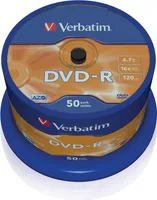 Verbatim 43548 1x50 Verbatim DVD-R 4,7GB 16x Speed, srebrny matowy