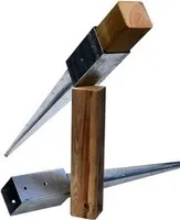 Einschlaghülse 101x101 mm Bodenhülse für Holzpfosten 10x10 cm Länge: 750 mm feuerverzinkt