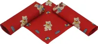 Betz 3er Pack Kinder Nickituch BÄREN mit Schleife Bandana Halstuch Kopftuch Größe ca. 41 x 41 cm 100% Baumwolle, Farbe - rot