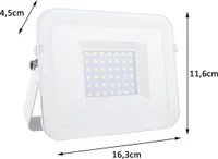 30 Watt LED Flutlichtstrahler, 2700 Lumen 6500 Kelvin Tageslichtweiß, IP65