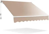 GOPLUS 295x250cm Gelenkarmmarkise für Sonnenschutz & Regenschutz, mit Handkurbel, Terrassenmarkise Aluminium Balkonmarkise