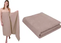 Betz 2 Stück XXL Badetücher 100 x 200 cm BERLIN  Saunatücher 100% Baumwolle Farbe: cappuccino