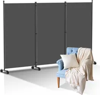 Jopassy Paravent auf Rollen 3 teilig Anthrazit 263x181 cm Outdoor Raumteiler Garten Spanische Wand Trennwand Raumtrenner
