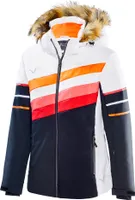 BLACK CREVICE - Damen Skijacke - Kunstpelzbesatz - 8000mm Wassersäule | Farbe: Weiß/Schwarz | Größe: 38