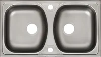 Keton Design Edelstahl-Einbauspüle  2 Becken  78x44cm