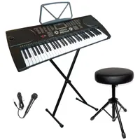 Starter Set 61 Tasten Keyboard - Digitales E Piano Set . Keyboard, Keyboardständer, Keyboardbank und Mikrofon