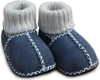 Heitmann Felle Paar Baby-Lammfellschuhe Anthrazit mit Strickbündchen Größe 18/19 928AN18