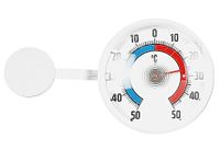 TFA 14.6006 Fenster-Thermometer zum Kleben, Ø 7,3 cm, weiß