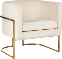 BELIANI Křeslo béžové sametové čalounění zlatá kovová konstrukce glamour moderní styl obývací pokoj ložnice