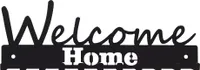Schlüsselbrett Hakenleiste Motiv Welcome Home mit 11 Haken schwarz
