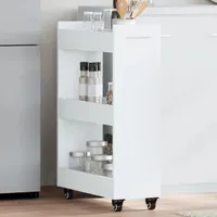 Szafka na kółkach Biała 60x22x79 cm Materiał drewnopochodny