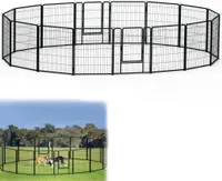 UISEBRT 16-częściowy wybieg dla szczeniąt Kojec dla psa Kojec dla szczeniąt Wybieg na wolnym wybiegu 80x 65 cm Składany wybieg na wolnym wybiegu Kojec dla zwierząt z drzwiczkami Kotwa gruntowa